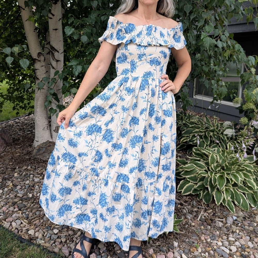 ABERCROMBIE AND FITCH poplin maxi dress S